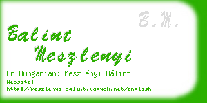 balint meszlenyi business card